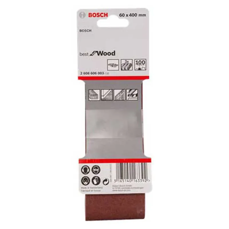 Bosch Accessories 2608606037 2608606037 Schleifband Körnung (num) 150 (L x B) 457 mm x 75 mm 3 St. von Bosch Professional – Produktbild 2 von 2