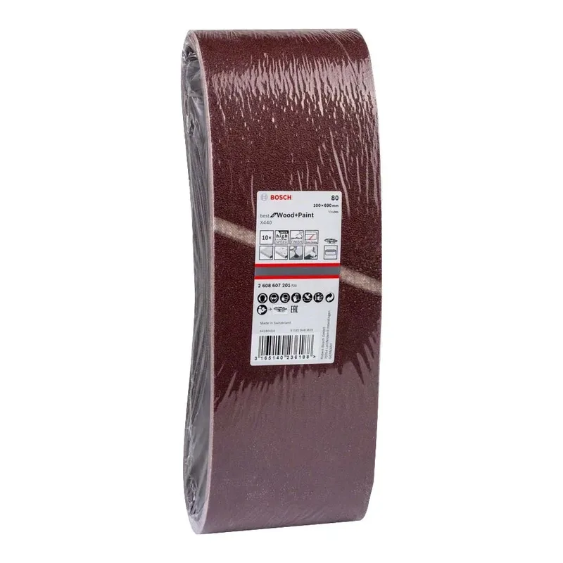 Bosch Accessories 2608607201 2608607201 Schleifband-Set Körnung (num) 80 (L x B) 690 mm x 100 mm 10 St. de Bosch Professional – image du produit 2 sur 2