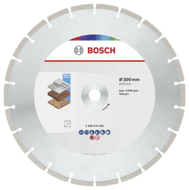 Bosch Accessories 2608615032 2608615032 Diamanttrennscheibe Durchmesser 300 mm Bohrungs-Ø 20 mm Beton, Ziegel, Weichgestein 1 St. by Bosch Professional – product image