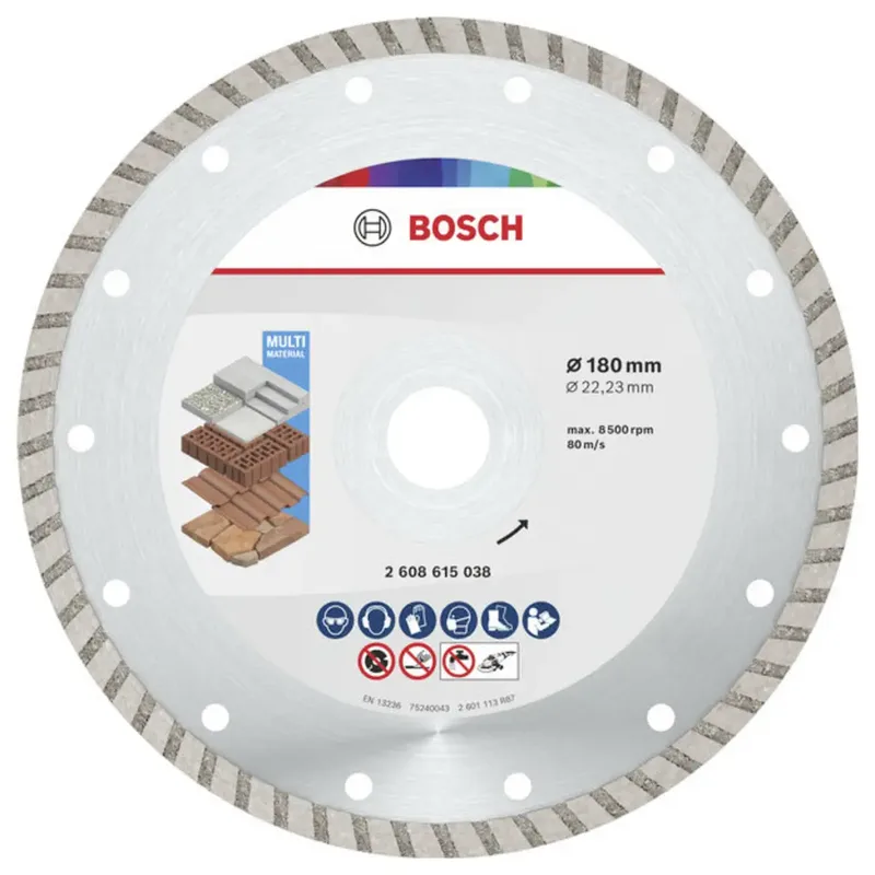 Bosch Accessories 2608615038 2608615038 Diamanttrennscheibe Durchmesser 180 mm Bohrungs-Ø 22.23 mm Beton, Ziegel, Dachziegel 1 St. by Bosch Professional – product image