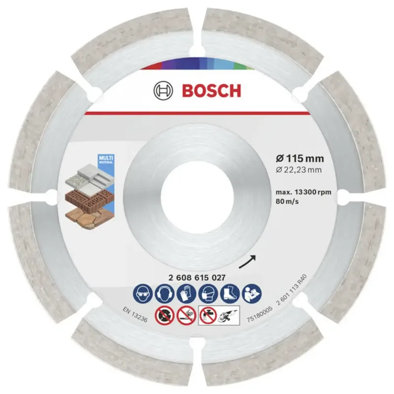 Bosch Accessories 2608615040 2608615040 Diamanttrennscheibe Durchmesser 115 mm Bohrungs-Ø 22.23 mm Beton, Ziegel, Weichgestein 10 St. von Bosch Professional – Produktbild