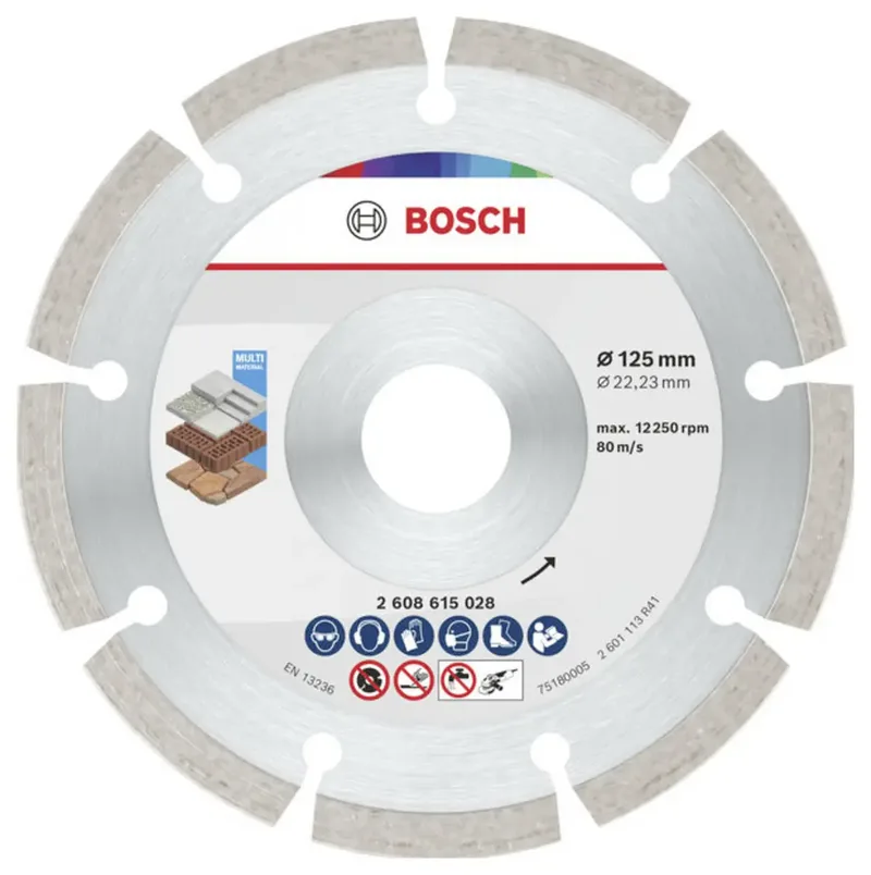 Bosch Accessories 2608615041 2608615041 Diamanttrennscheibe Durchmesser 125 mm Bohrungs-Ø 22.23 mm Beton, Ziegel, Weichgestein 10 St. von Bosch Professional – Produktbild 1 von 2