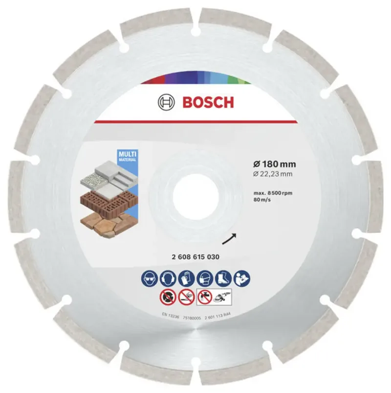 Bosch Accessories 2608615043 2608615043 Diamanttrennscheibe Durchmesser 180 mm Bohrungs-Ø 22.23 mm Beton, Ziegel, Weichgestein 10 St. fra Bosch Professional – produktbillede