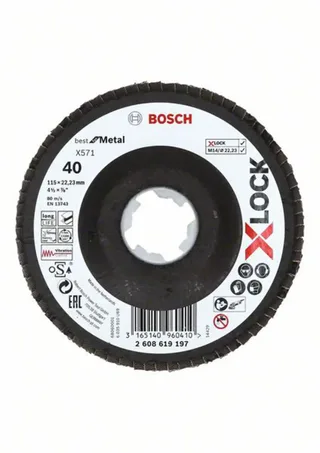 Bosch Accessories 2608619197 Fächerschleifscheibe Durchmesser 115 mm Körnung (num)=40 1 St. by Bosch Professional – product image 1 of 2