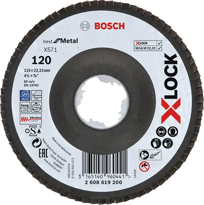 Bosch Accessories 2608619200 Fächerschleifscheibe Durchmesser 115 mm Körnung (num)=120 1 St. by Bosch Professional – product image 1 of 2
