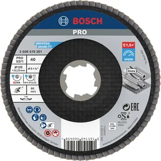 Bosch Accessories 2608619201 Fächerschleifscheibe Durchmesser 125 mm Körnung (num)=40 1 St. von Bosch Professional – Produktbild 1 von 2