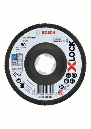 Bosch Accessories 2608619203 Fächerschleifscheibe Durchmesser 125 mm Körnung (num)=80 1 St. by Bosch Professional – product image 1 of 2