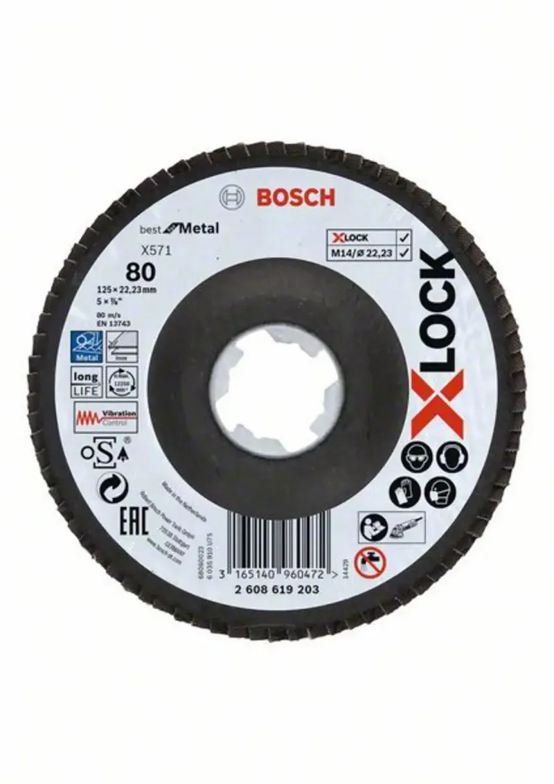 Bosch Accessories 2608619203 Fächerschleifscheibe Durchmesser 125 mm Körnung (num)=80 1 St. by Bosch Professional – product image 1 of 2