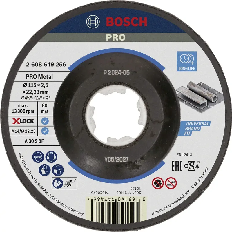 Bosch Accessories 2608619256 2608619256 Trennscheibe gekröpft 115 mm 1 St. Metall de Bosch Professional – image du produit
