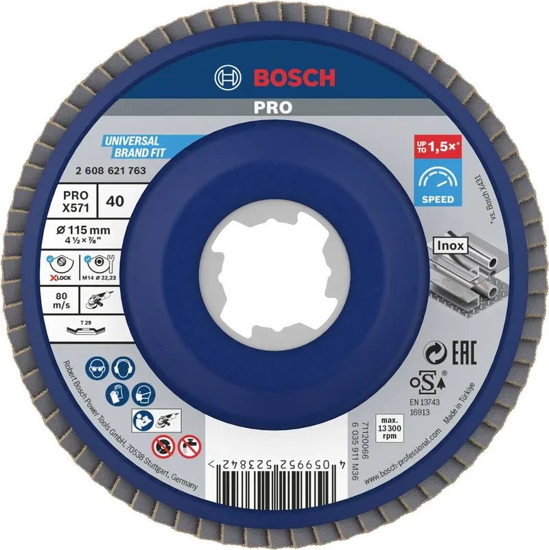 Bosch Accessories 2608621763 X-LOCK Fächerschleifscheibe Durchmesser 115 mm 1 St. de Bosch Professional – image du produit