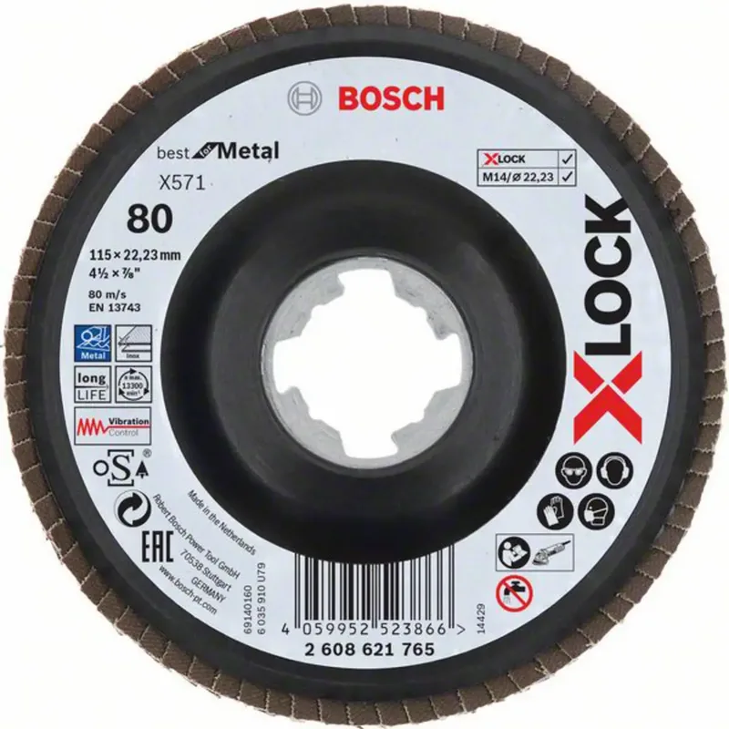 Bosch Accessories 2608621765 X-LOCK Fächerschleifscheibe Durchmesser 115 mm 1 St. by Bosch Professional – product image