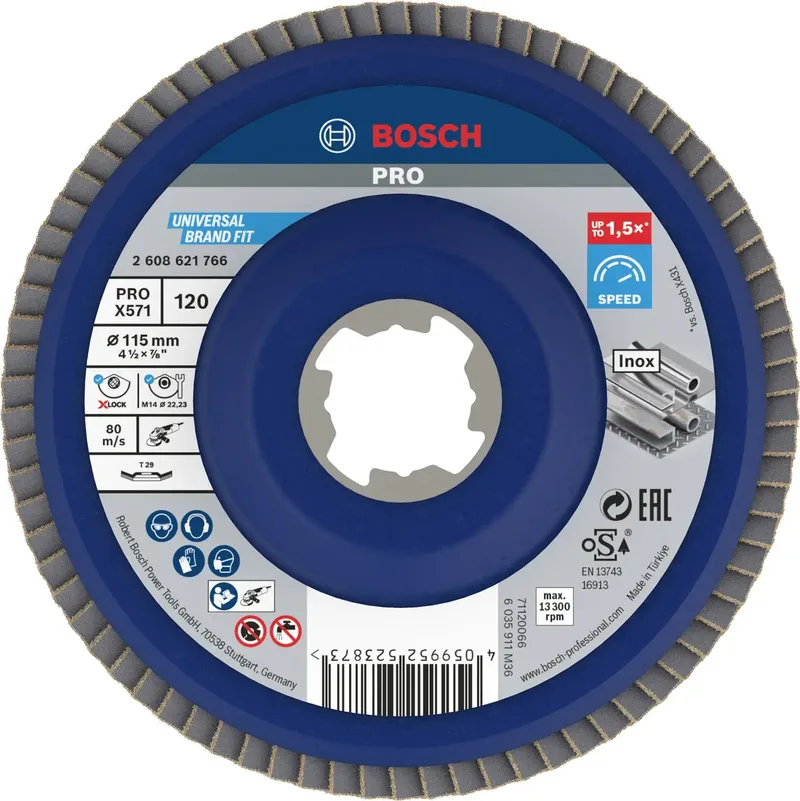 Bosch Accessories 2608621766 X-LOCK Fächerschleifscheibe Durchmesser 115 mm 1 St. de Bosch Professional – image du produit
