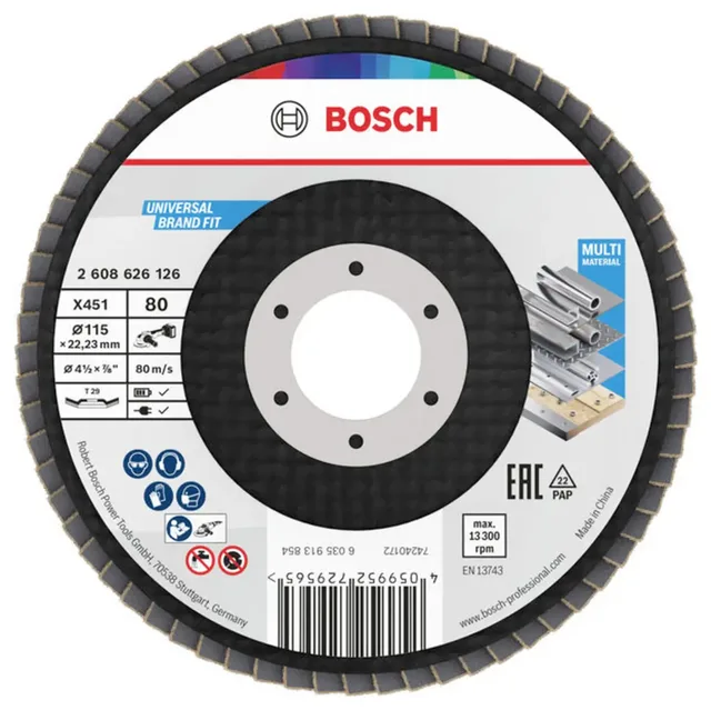 Accessories 2608626178 Fächerschleifscheibe Durchmesser 125 mm Körnung (num)=120 15 St