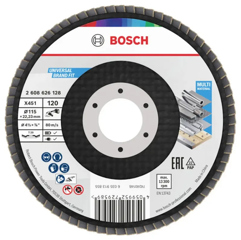 Bosch Accessories 2608626127 Fächerschleifscheibe Durchmesser 115 mm Körnung (num)=120 1 St. by Bosch Professional – product image