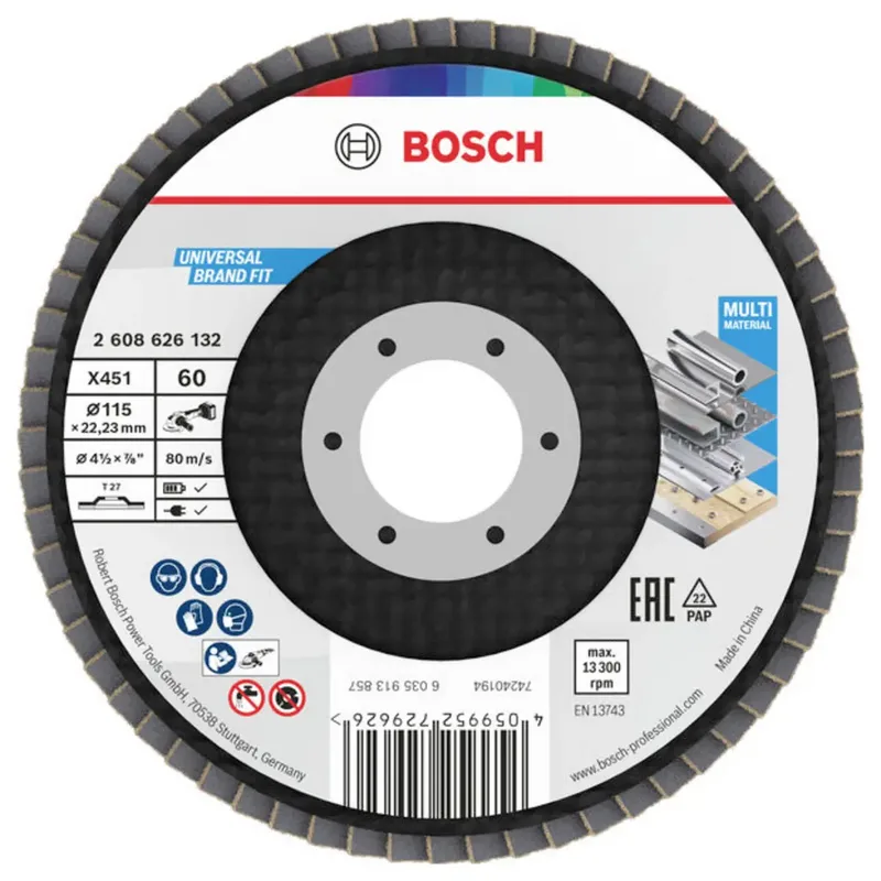 Bosch Accessories 2608626132 Fächerschleifscheibe Durchmesser 115 mm Körnung (num)=60 1 St. by Bosch Professional – product image