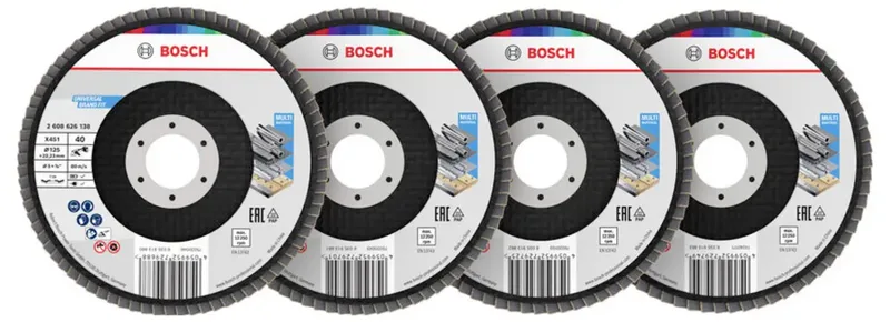 Bosch Accessories 2608626162 Fächerschleifscheibe Durchmesser 125 mm Körnung (num)=40, 60, 80, 120 1 Set by Bosch Professional – product image