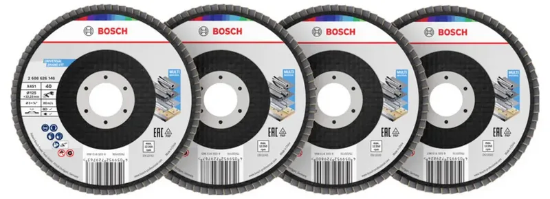 Bosch Accessories 2608626166 Fächerschleifscheibe Durchmesser 125 mm Körnung (num)=40, 60, 80, 120 1 Set by Bosch Professional – product image