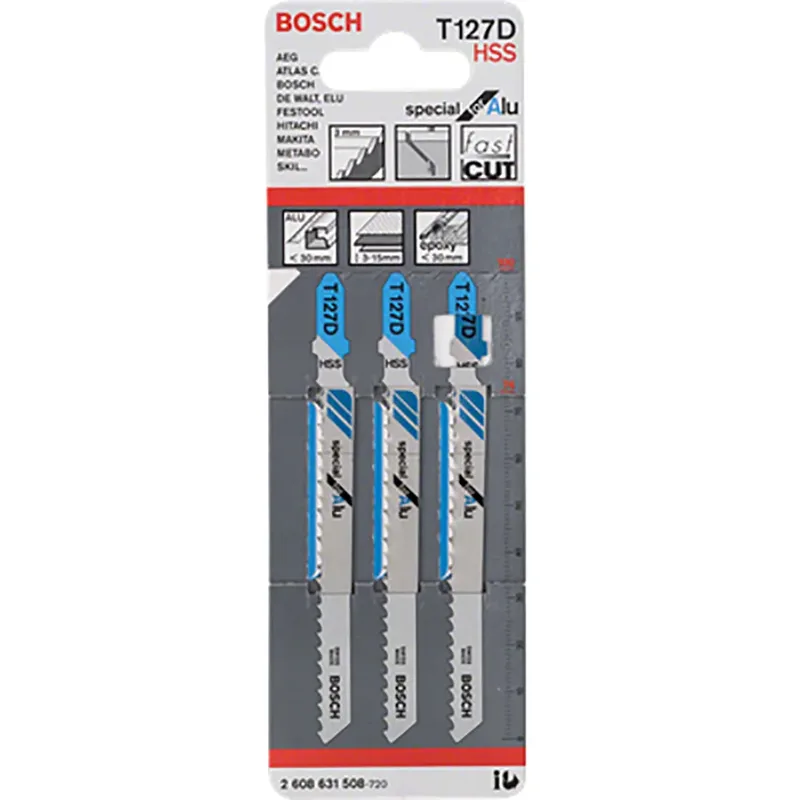 Bosch Accessories 2608631017 Stichsägeblatt T 127 D Special for Alu, 5er-Pack 5 St. de Bosch Professional – image du produit 1 sur 2
