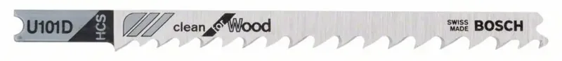 Bosch Accessories 2608637723 Stichsägeblatt U 101 D Clean for Wood, 3er-Pack 3 St. by Bosch Professional – product image