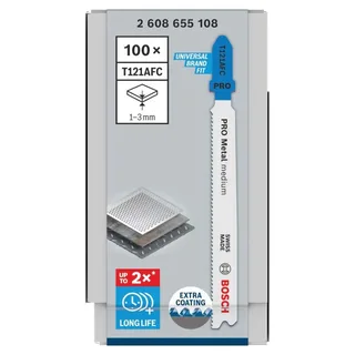 Bosch Accessories 2608655108 PRO Metal medium T121AFC Stichsägeblatt, 92 mm, 100-tlg. 100 St. by Bosch Professional – product image 2 of 3