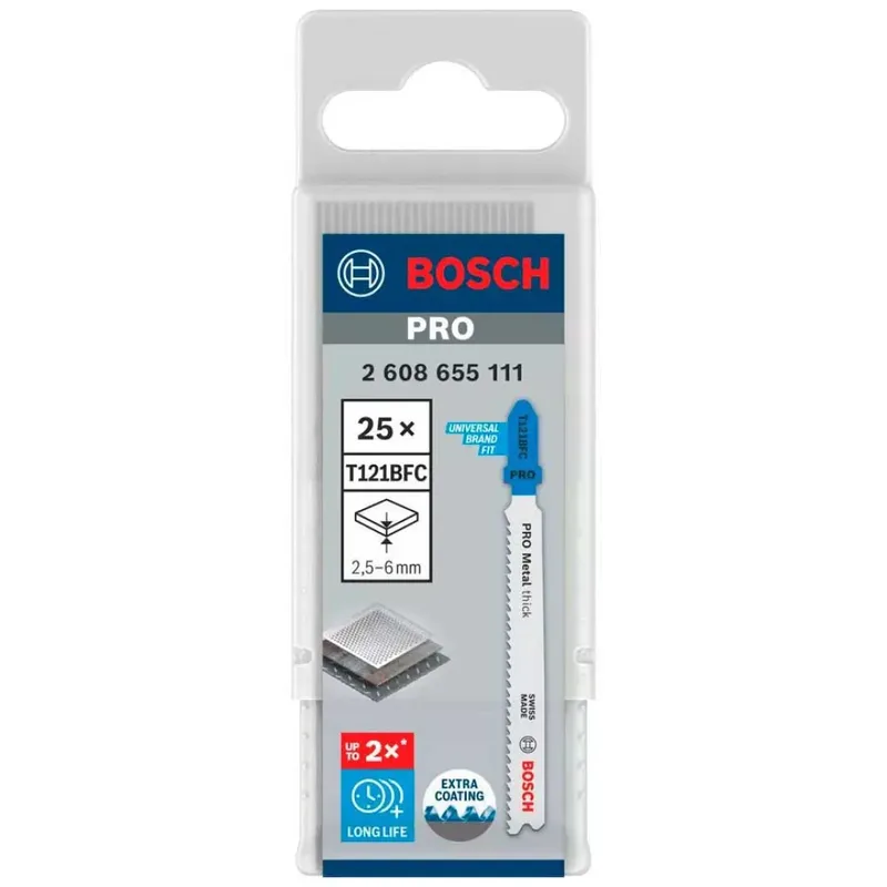 Bosch Accessories 2608655111 PRO Metal thick T121BFC Stichsägeblatt, 92 mm, 25-tlg. 25 St. by Bosch Professional – product image 2 of 6
