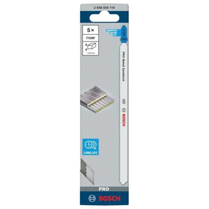 Bosch Accesorios Jeu De Lames De Scie Sauteuse Pro T718bf 180 Mm 5 Unités de Bosch Professional – image du produit 1 sur 5