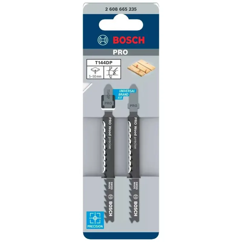 Bosch Accessories 2608665235 PRO Wood precise T144DP Stichsägeblatt, 100 mm, 2-tlg. 2 St. by Bosch Professional – product image 1 of 5