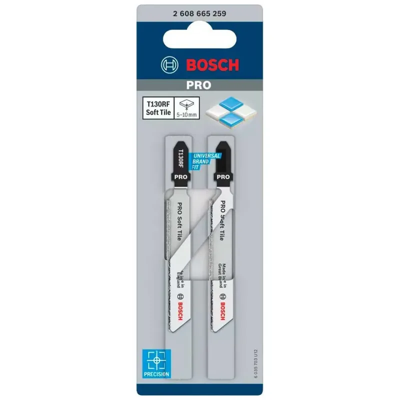 Bosch Accessories 2608665259 PRO Soft Tile T130RF Stichsägeblatt, 83 mm, 2-tlg. 2 St. von Bosch Professional – Produktbild 2 von 6