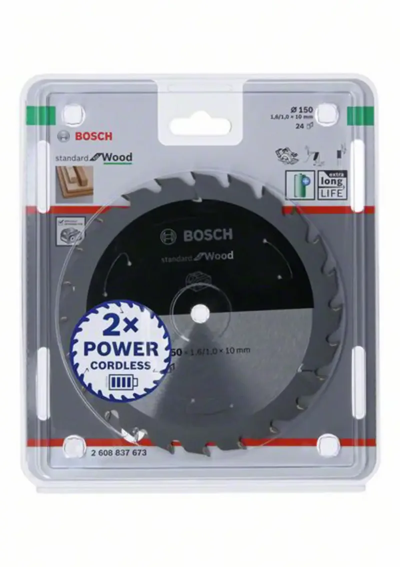 Bosch Accessories 2608837673 2608837673 Lame de scie circulaire au carbure 150 x 10 mm Nombre de dents: 24 1 pc(s) de Bosch Professional – image du produit 2 sur 2
