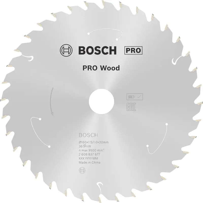 Bosch Accessories 2608837677 2608837677 Lame de scie circulaire au carbure 160 x 20 mm Nombre de dents: 36 1 pc(s) de Bosch Professional – image du produit