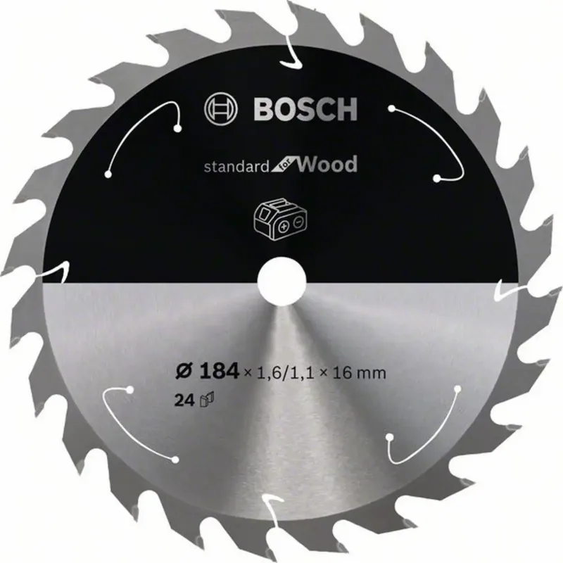 Bosch Accessories 2608837698 2608837698 Lame de scie circulaire au carbure 184 x 16 mm Nombre de dents: 24 1 pc(s) de Bosch Professional – image du produit