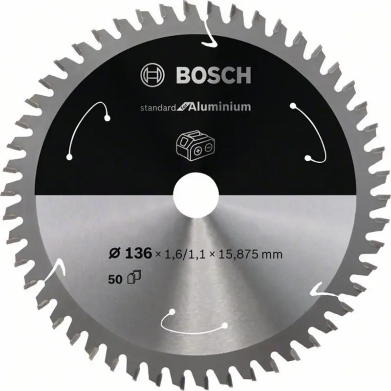 Bosch Accessories 2608837753 2608837753 Lame de scie circulaire 136 x 15.875 mm Nombre de dents: 50 1 pc(s) de Bosch Professional – image du produit