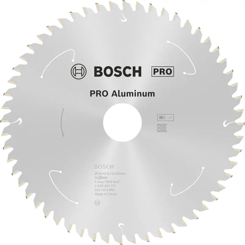 Bosch Accessories 2608837771 2608837771 Lame de scie circulaire 190 x 30 mm Nombre de dents: 56 1 pc(s) de Bosch Professional – image du produit