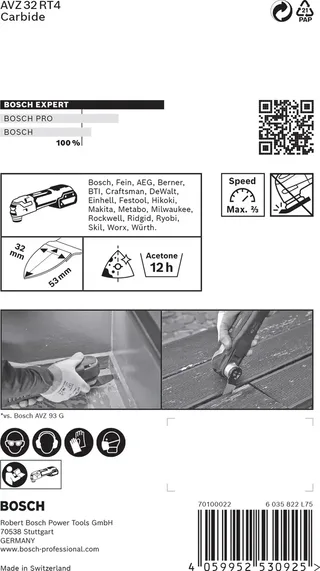 Bosch Accessories 2608900040 EXPERT Sanding Finger Coarse AVZ 32 RT4 Carbide-RIFF Schleifplatte 1 Stück 32 mm 1 St. från Bosch Professional – produktbild 2 av 2