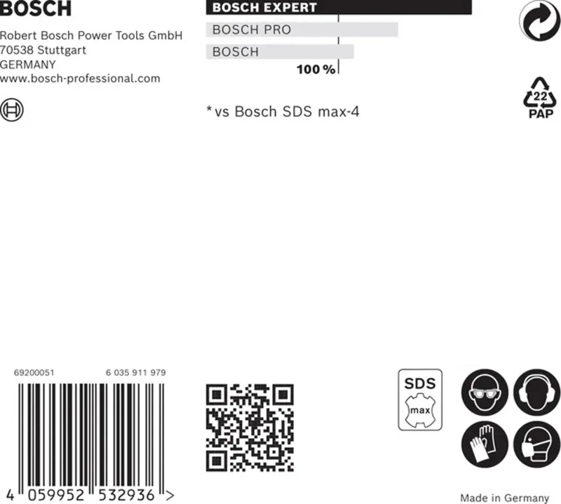 Bosch Accessories 2608900219 2608900219 Vollhartmetall Hammerbohrer SDS-Max 1 St. von Bosch Professional – Produktbild