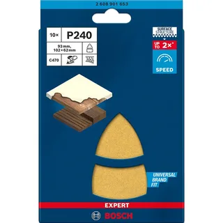 Bosch Accessories 2608901653 Schuurpapier voor multischuurmachine Korrelgrootte (num) 240 (l x b) 93 mm x 102 mm 10 stu by Bosch Professional – product image 2 of 2
