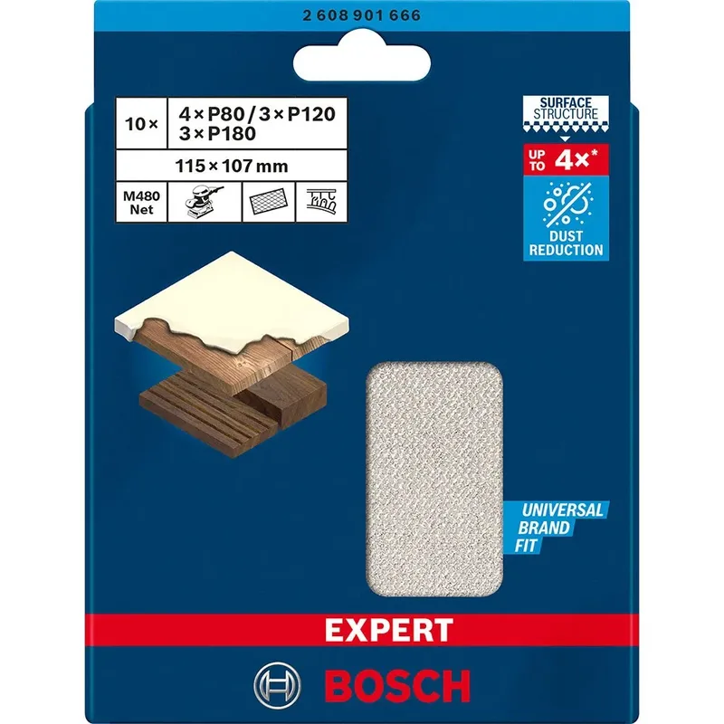 Bosch Accesorios Expert M480 Slippappersset För Excenterslip 115x107 Mm 10 Enheter von Bosch Professional – Produktbild 2 von 2