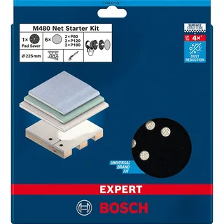 Bosch Accessories 2608901667 Schleifnetz für Trockenbauschleifer Körnung (num) 80, 120, 180 (Ø) 225 mm 1 Set fra Bosch Home & Garden – produktbillede 2 af 2