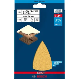 Bosch Accessories 2608901675 Schuurpapier voor multischuurmachine Korrelgrootte (num) 60, 120, 180 (l x b) 150 mm x 100 by Bosch Professional – product image 2 of 2