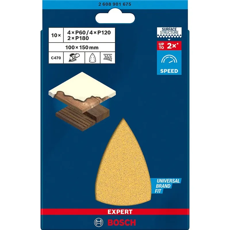 Bosch Accessories 2608901675 Schuurpapier voor multischuurmachine Korrelgrootte (num) 60, 120, 180 (l x b) 150 mm x 100 by Bosch Professional – product image 2 of 2