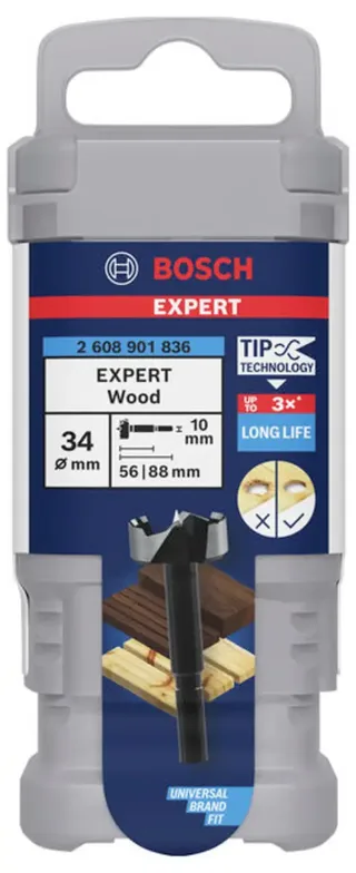 Bosch Accessories 2608901836 Forstnerbohrer 34 mm Gesamtlänge 88 mm 1 St. von Bosch Professional – Produktbild 3 von 3