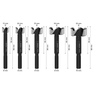 Bosch Accessories 2608901843 Forstnerbohrer-Set 15 mm, 20 mm, 25 mm, 30 mm, 35 mm 1 St. de Bosch Professional – image du produit 5 sur 6