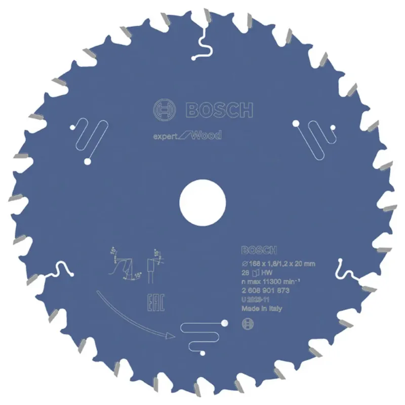 Bosch Accessories 2608901873 2608901873 Lame de scie circulaire 168 x 20 x 1.200 mm Nombre de dents: 28 1 pc(s) de Bosch Professional – image du produit