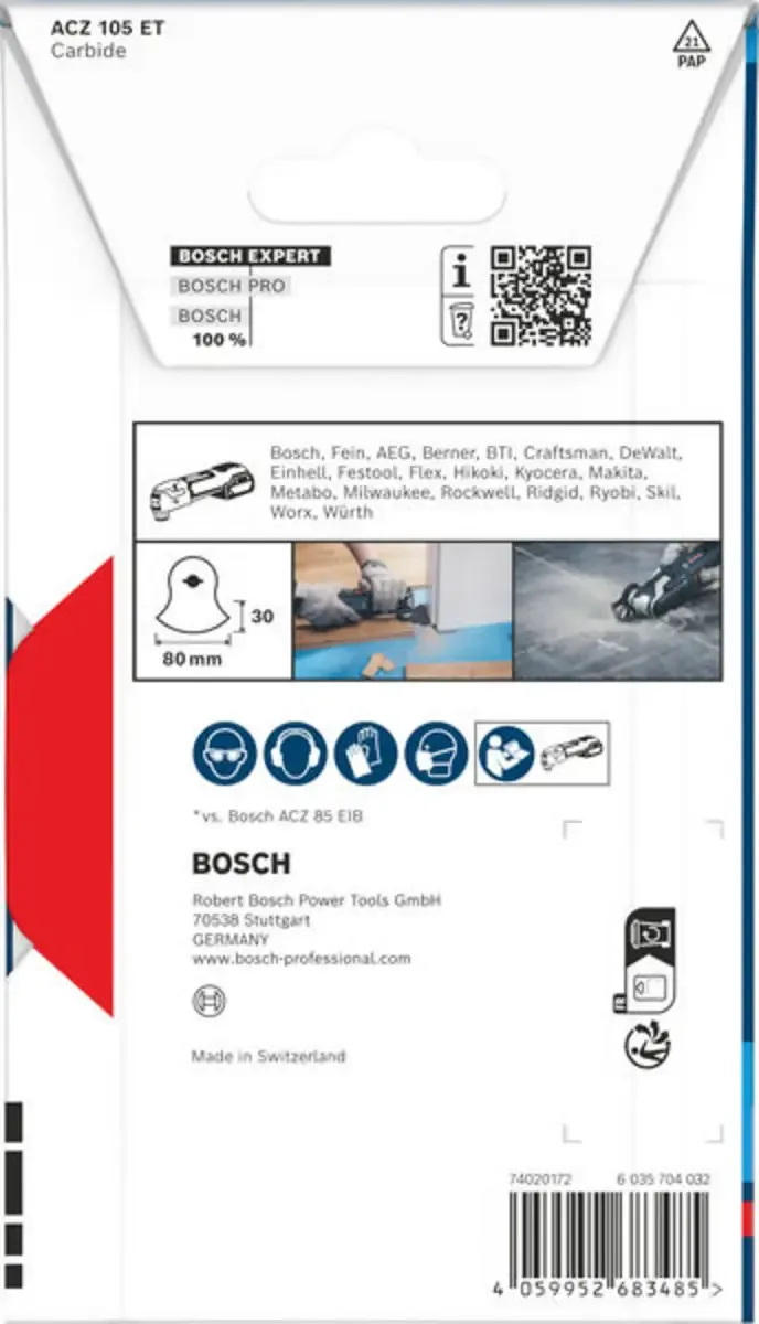Bosch Accessories 2608902059 2608902059 Carbide Multitool-Sägeblätter 80 mm 105 mm 1 St. by Bosch Professional – product image