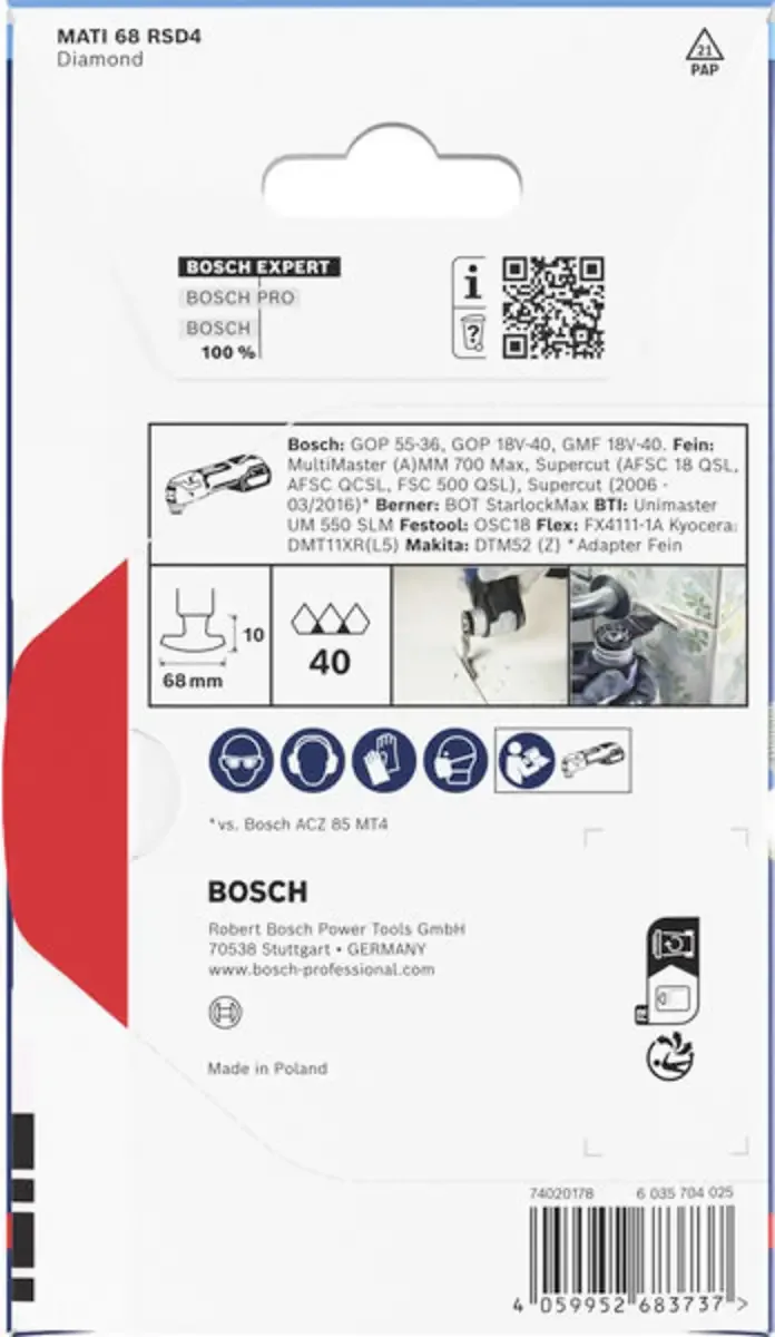 Bosch Accessories 2608902084 2608902084 Diamant Multitool-Schleifblatt 68 mm 1 St. by Bosch Professional – product image
