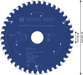 Bosch Accessories 2608902115 2608902115 Lame de scie circulaire 120 x 20.0 x 1.2 mm Nombre de dents: 42 1 pc(s) de Bosch Professional – image du produit 2 sur 2