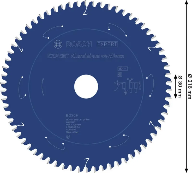 Bosch Accessories 2608902124 2608902124 Lame de scie circulaire 216 x 30.0 x 1.4 mm Nombre de dents: 66 1 pc(s) de Bosch Professional – image du produit 2 sur 2