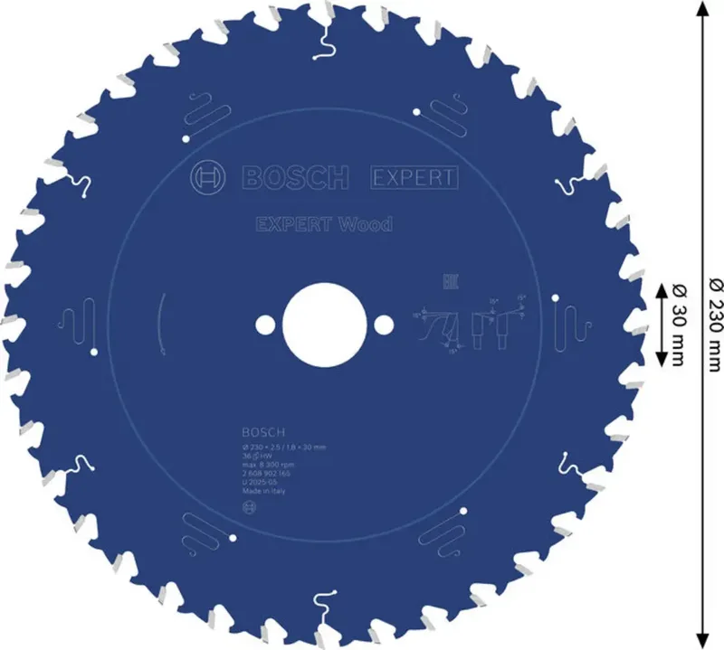 Bosch Accessories 2608902165 2608902165 Lame de scie circulaire 230 x 30.0 x 1.8 mm Nombre de dents: 36 1 pc(s) de Bosch Professional – image du produit 2 sur 2