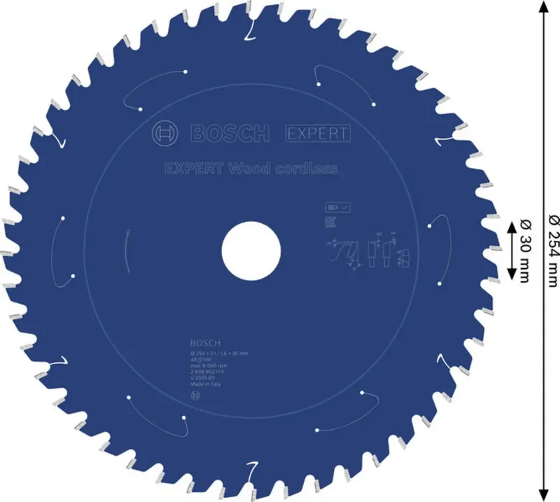 Bosch Accessories 2608902174 2608902174 Lame de scie circulaire 254 x 30.0 x 1.6 mm Nombre de dents: 48 1 pc(s) de Bosch Professional – image du produit 2 sur 2