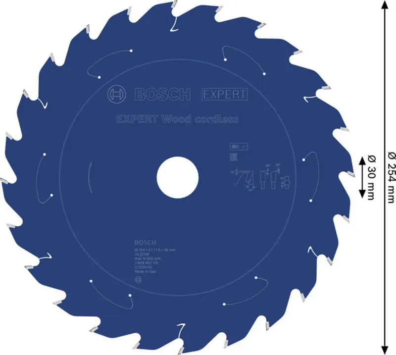 Bosch Accessories 2608902175 2608902175 Kreissägeblatt 254 x 30.0 x 1.6 mm Zähneanzahl: 24 1 St. von Bosch Professional – Produktbild 2 von 2